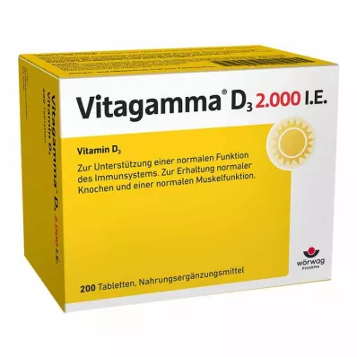 VITAGAMMA D3 2.000 I.U. Vitamin D3 NEM Tablete, 200 kosov