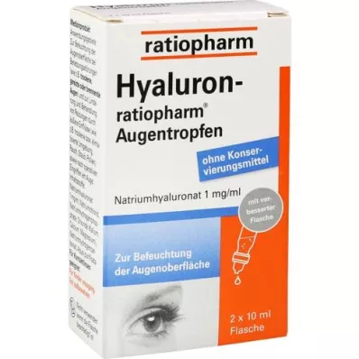 HYALURON-RATIOPHARM Kapljice za oči, 2X10 ml