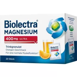 BIOLECTRA Magnezij 400 mg ultra granule za pitje pomaranča, 20 kosov