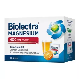 BIOLECTRA Magnezij 400 mg ultra granule za pitje pomaranča, 20 kosov