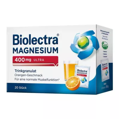 BIOLECTRA Magnezij 400 mg ultra granule za pitje pomaranča, 20 kosov