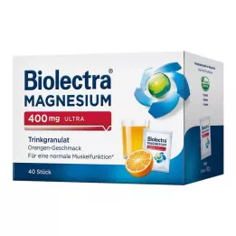 BIOLECTRA Magnezij 400 mg ultra granule za pitje pomaranča, 40 kosov