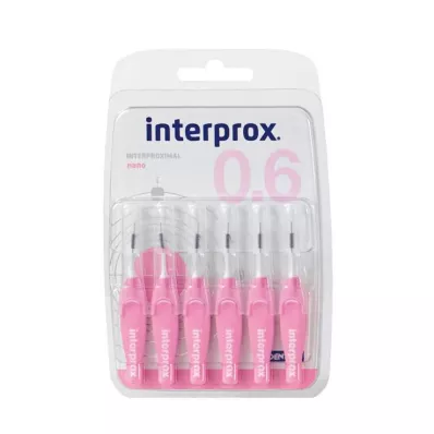 INTERPROX nano roza medzobna ščetka blister, 6 kosov