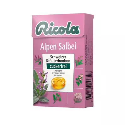 Ricola brez sladkorja Škatla alpskega žajblja, 50 g Ricola brez sladkorja Škatla alpskega žajblja, 50 g
