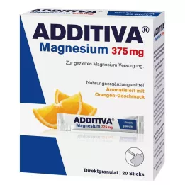 ADDITIVA Magnezij 375 mg pomarančne palčke, 20 kosov