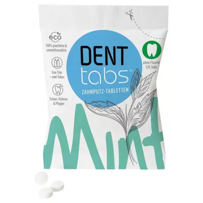 DENTTABS Tablete za zobno ščetko stevia-mint brez fluorida, 125 kosov
