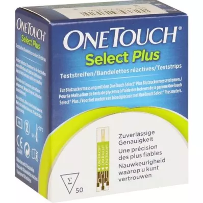 ONE TOUCH Testni trakovi za glukozo v krvi Select Plus, 50 kosov