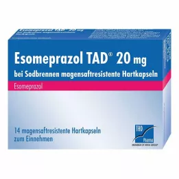 ESOMEPRAZOL TAD 20 mg za zgago msr.hard kapsule, 14 kosov