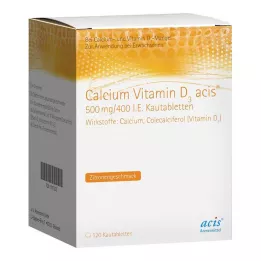 CALCIUM VITAMIN D3 acis 500 mg/400 I.U. žvečljive tablete, 120 kosov