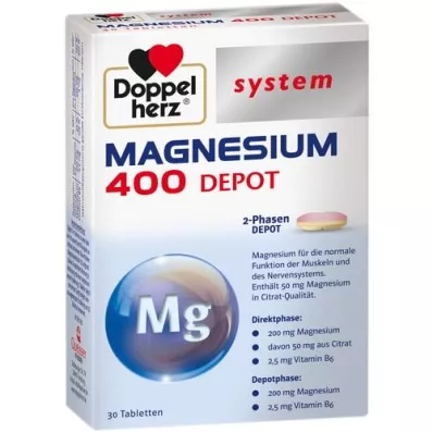 DOPPELHERZ Magnezij 400 Depot sistemske tablete, 30 kapsul