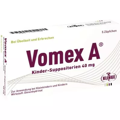 VOMEX A pediatrične svečke 40 mg, 5 kosov