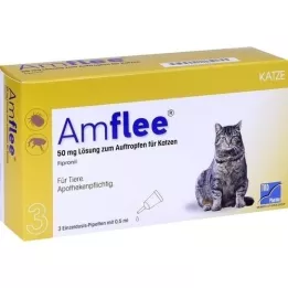 AMFLEE 50 mg spot-on raztopina za mačke, 3 kosi