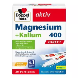 DOPPELHERZ Magnezij + kalij DIRECT vrečke, 20 kosov