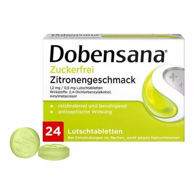 Dobensana® pastile brez sladkorja z okusom limone, 24 kos