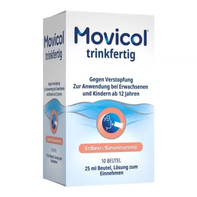 MOVICOL 25 ml vrečke za peroralno raztopino, pripravljene za pitje, 10 kosov
