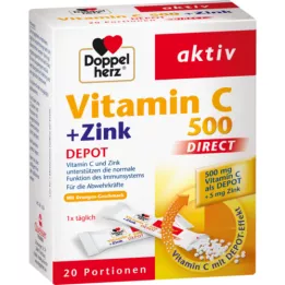 DOPPELHERZ Vitamin C 500+Cink Depot DIRECT Peleti, 20 kosov