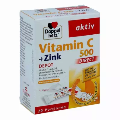 Doppelherz Vitamin C 500+cink Depot direktne pelete (20 kosov) Doppelherz Vitamin C 500+cink Depot direktne pelete (20 kosov)