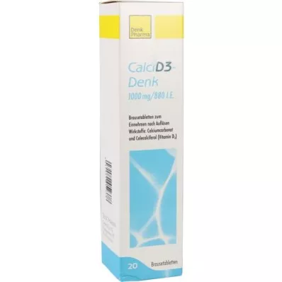 CALCI D3-Denk 1.000 mg/880 I.U. šumeče tablete, 20 kosov
