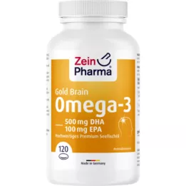 OMEGA-3 Gold Brain DHA 500mg/EPA 100mg Softgelkap, 120 kosov