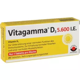 VITAGAMMA D3 5.600 I.U. Vitamin D3 NEM Tablete, 20 kosov