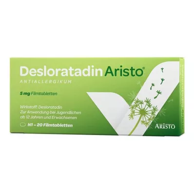 Desloratadine Aristo antialergijske 5 mg filmsko obložene tablete, 20 kos