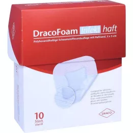 DRACOFOAM Infekt haft Penasta obloga za rane 5x5 cm, 10 kosov