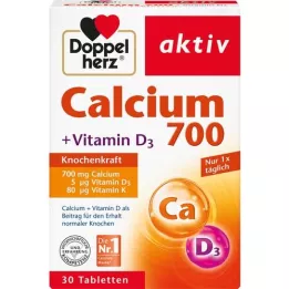 DOPPELHERZ Kalcij 700+Vitamin D3 tablete, 30 kapsul
