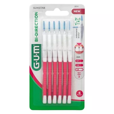GUM Bi-Direction medzobna ščetka 1,2 mm roza, 6 kos GUM Bi-Direction medzobna ščetka 1,2 mm roza, 6 kos