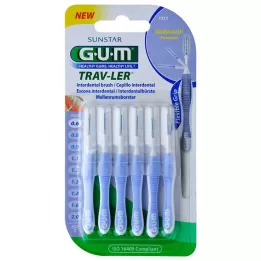 GUM Trav-Ler 0,6IN svečka svetlo modra medzobna svedra, 6 kos