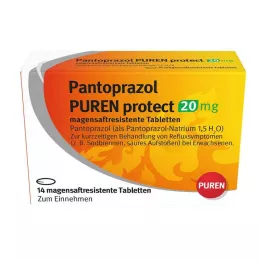 PANTOPRAZOL PUREN zaščitite 20 mg enterično obložene tablete, 14 kosov