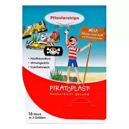 PIRATOPLAST Fantje mavčni trakovi, 3 velikosti, 16 kosov