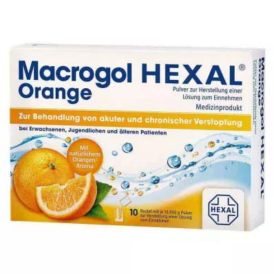 Macrogol HEXAL Orange prašek za peroralno raztopino vrečka, 10 kos