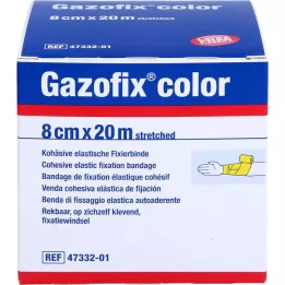 GAZOFIX barvni fiksirni povoj kohezivni 8 cmx20 m rumene barve, 1 kos