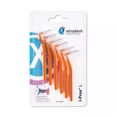 MIRADENT Medzobna ščetka I-Prox L 0,8 mm oranžna, 6 kosov