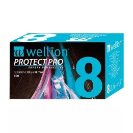 WELLION PROTECT PRO Varnostne igle za peresa 30 G 8 mm, 100 kosov
