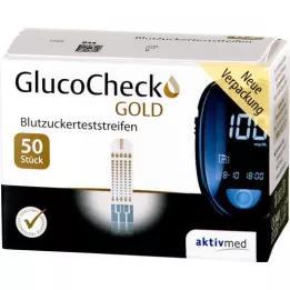 GLUCOCHECK GOLD Testni trakovi za merjenje glukoze v krvi, 50 kosov