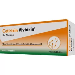 CETIRIZIN Vividrin 10 mg filmsko obložene tablete, 7 kosov