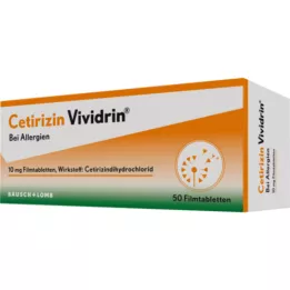 CETIRIZIN Vividrin 10 mg filmsko obložene tablete, 50 kosov