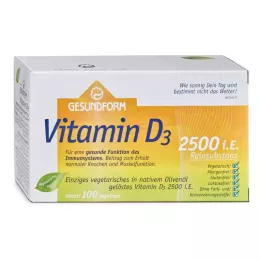 GESUNDFORM Vitamin D3 2.500 I.U. Vega-Caps, 100 kosov