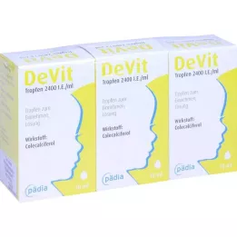 DEVIT Kapljice 2400 I.U./ml Peroralne kapljice, 3X10 ml