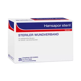 HANSAPOR sterilna obloga za rane 8x10 cm, 25 kosov