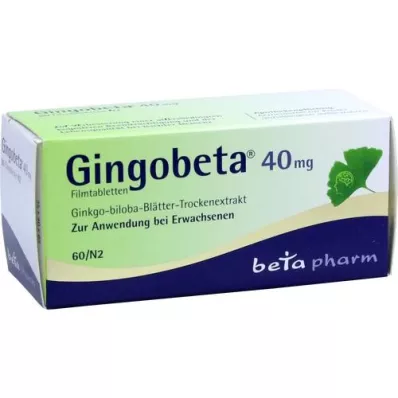 GINGOBETA 40 mg filmsko obložene tablete, 60 kosov