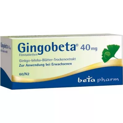 Gingobeta 40 mg filmsko obložene tablete, 60 kom Gingobeta 40 mg filmsko obložene tablete, 60 kom