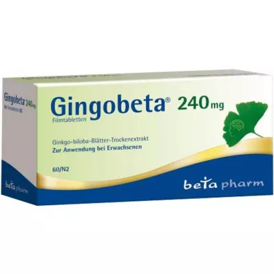 Gingobeta 240 mg filmsko obložene tablete, 60 kom Gingobeta 240 mg filmsko obložene tablete, 60 kom