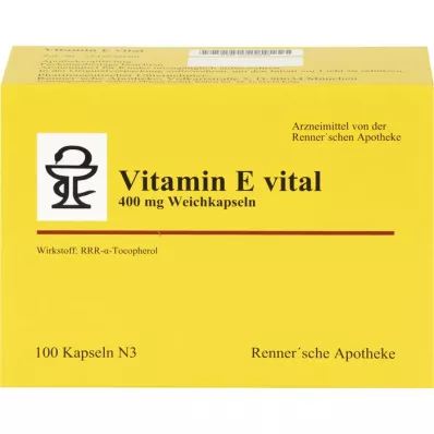 VITAMIN E VITAL 400 mg Rennersche Apotheke Weichk., 100 kosov