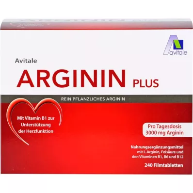 ARGININ PLUS Vitamin B1+B6+B12+folična kislina filmsko obložene tablete, 240 kosov