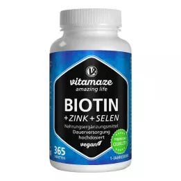 BIOTIN 10 mg tablete z visokim odmerkom + cink + selen, 365 kosov