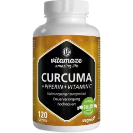 CURCUMA+PIPERIN+Vitamin C veganske kapsule, 120 kosov