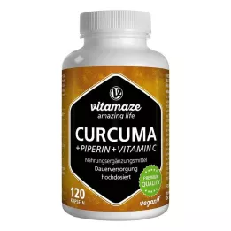 CURCUMA+PIPERIN+Vitamin C veganske kapsule, 120 kosov