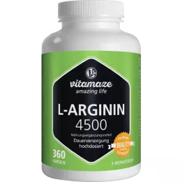 L-ARGININ HOCHDOSIERT 4.500 mg kapsule, 360 kosov